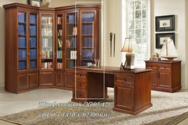 Книжный шкаф концевой Олимпия IVNA Мебель И005.42 230x45x45 каштан фото